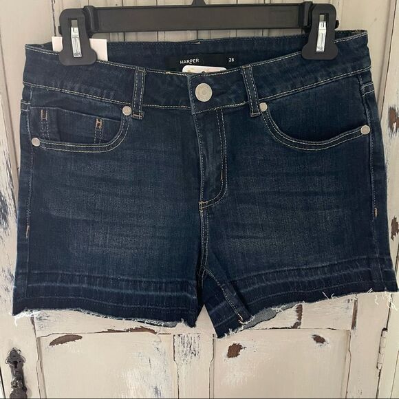 Harper by Francesca’s Mid Rise Release Hem Shorts Stretch Size 28 - Picture 1 of 9